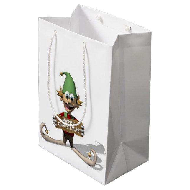 Merry Christmas Gift Bags Elf (Back Angled)