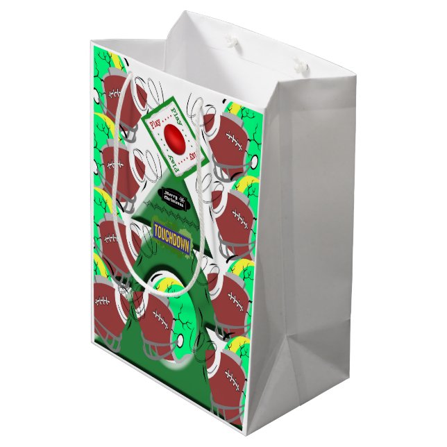 Merry Christmas Gift Bags Football (Back Angled)