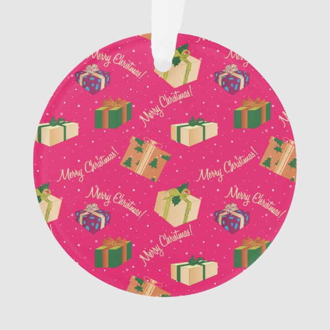 Merry Christmas Gift Boxes Ornament (Front)