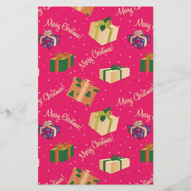 Merry Christmas Gift Boxes Stationery (Front)
