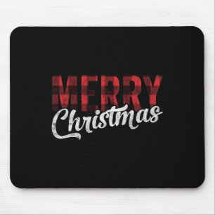 Merry Christmas Gift Family Xmas Red Buffalo Plaid Mouse Mat