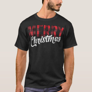 Merry Christmas Gift Family Xmas Red Buffalo Plaid T-Shirt
