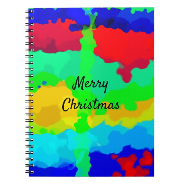 Merry Christmas Gift Favor Ink Splash Abstract  Notebook (Front)