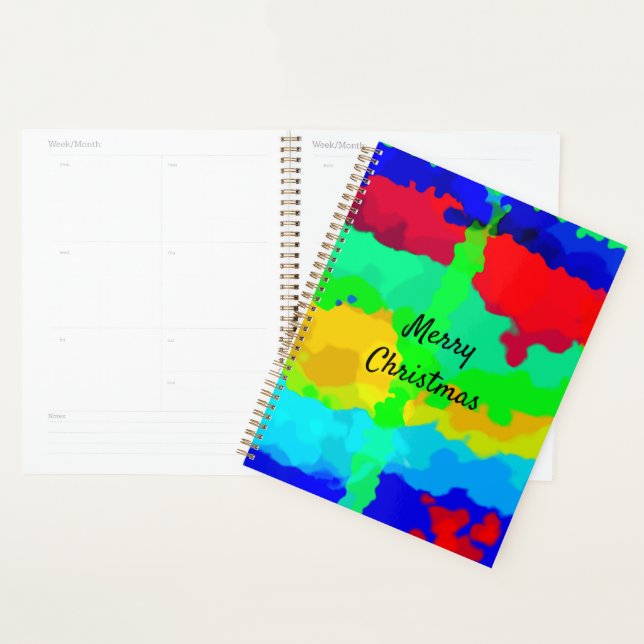 Merry Christmas Gift Favor Ink Splash Abstract Planner (Display)