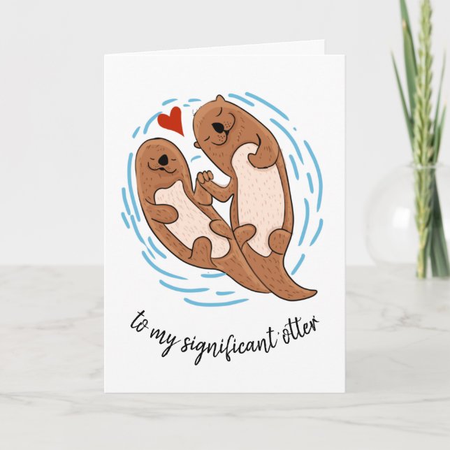 merry Christmas gift for husband wife otter Card (Front)