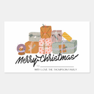 Merry Christmas Gift Label Personalized with Names