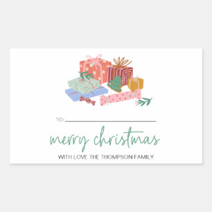 Merry Christmas Gift Label Personalized with Names