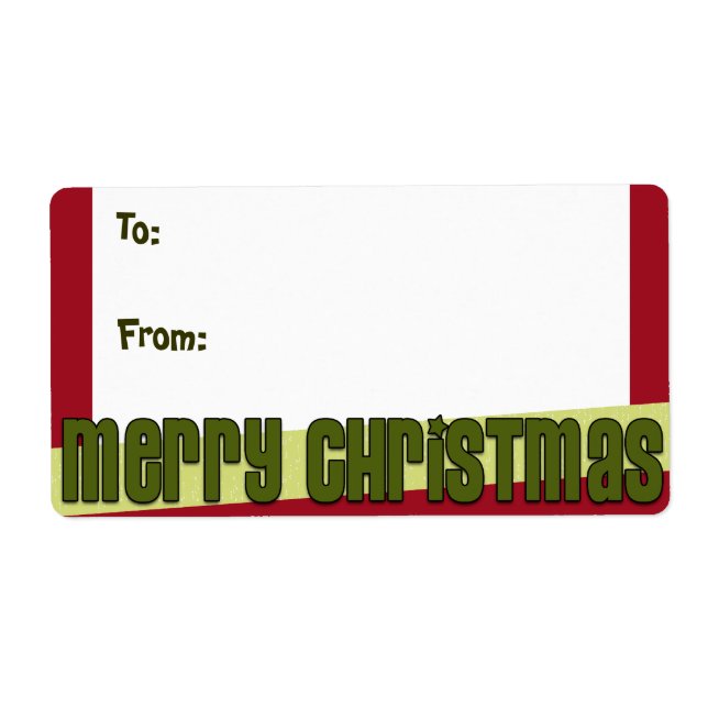 Merry Christmas Gift Labels - Large (Front)