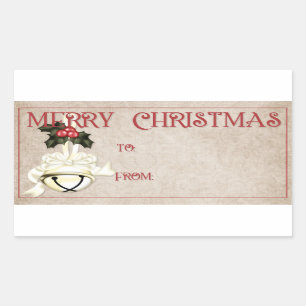 Merry Christmas Gift Labels   Lite Golden Bells