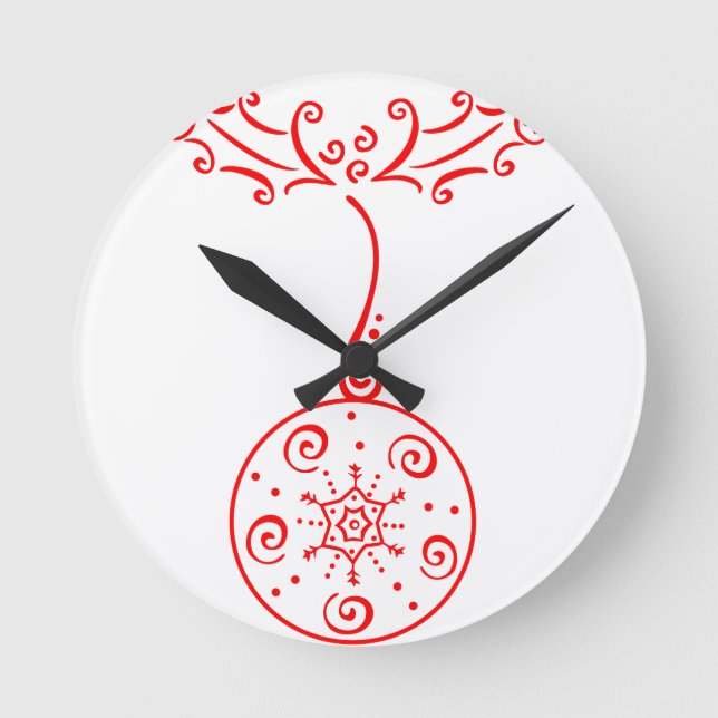 Merry Christmas gift Round Clock (Front)