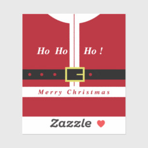 Merry Christmas Gift Sticker Funny Santa Design