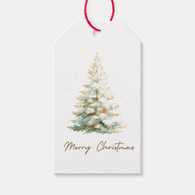 Merry Christmas Gift Tag | Elegant Christmas Tree (Front)