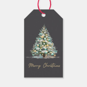 Merry Christmas Gift Tag Elegant Christmas Tree