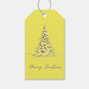 Merry Christmas Gift Tag Elegant Christmas Tree