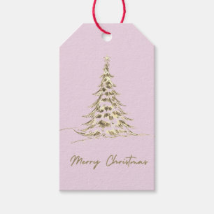 Merry Christmas Gift Tag   Elegant Christmas Tree