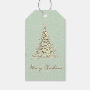 Merry Christmas Gift Tag Elegant Christmas Tree