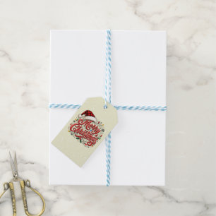 Merry Christmas Gift Tag Holiday Gift Label Design