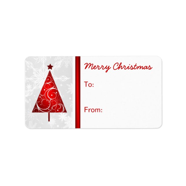 Merry Christmas Gift Tag Labels (Front)