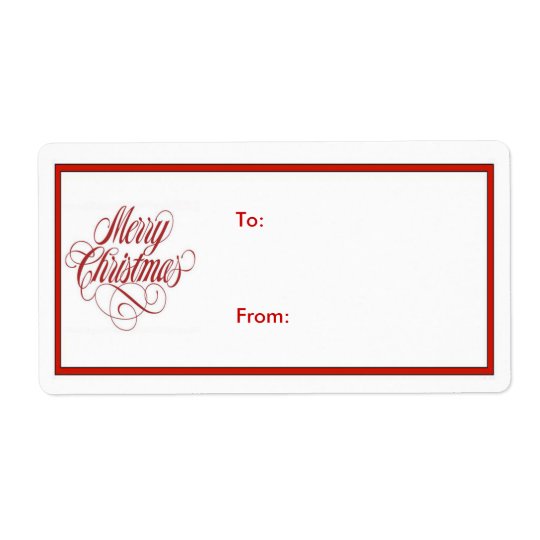 Merry Christmas! Gift Tag Shipping Label