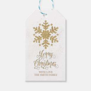 Merry Christmas Gift Tag, Snowflake Hang Tag