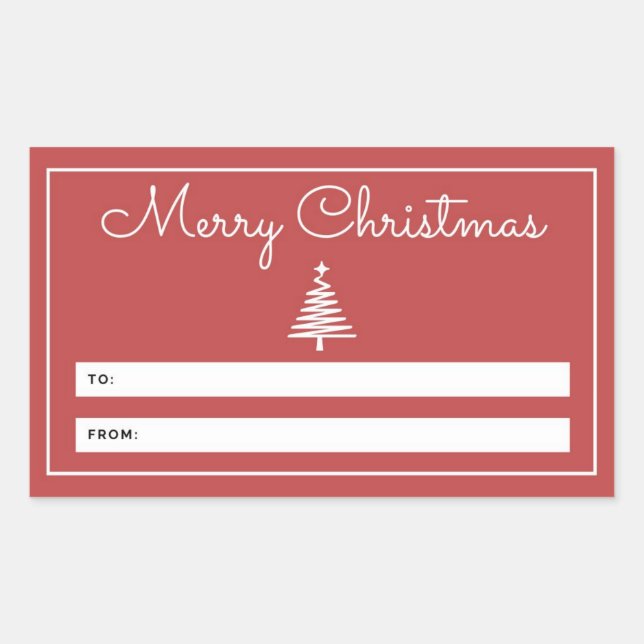 Merry Christmas Gift Tag Sticker (Front)