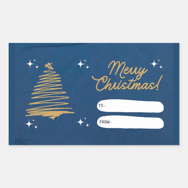 Merry Christmas Gift Tag Sticker (Front)