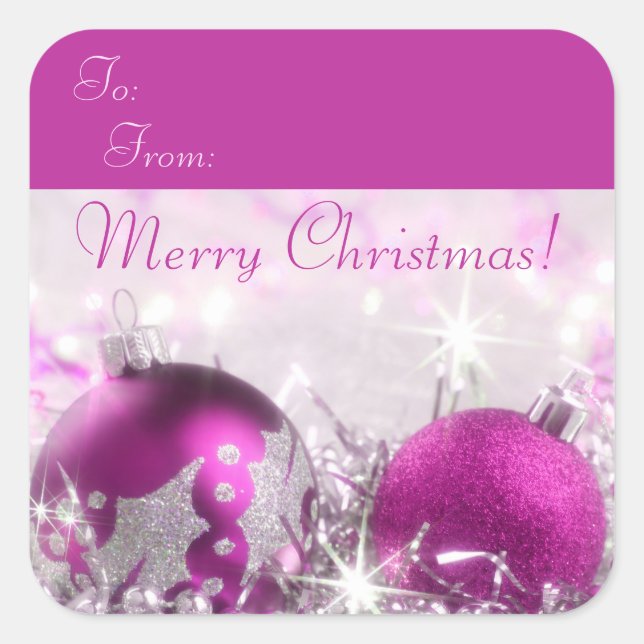 Merry Christmas Gift Tag Sticker (Front)