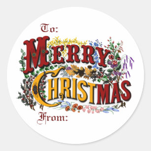 Merry Christmas Gift Tag Stickers