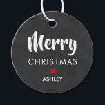 Merry Christmas Gift Tags, Circle Chalkboard Favour Tags<br><div class="desc">These are the perfect little gift tags. You can customise front and back text.</div>