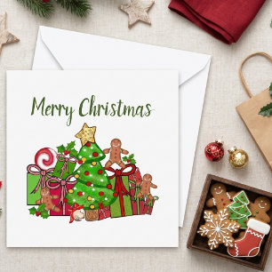 Merry Christmas Gifts Around The Tree Card