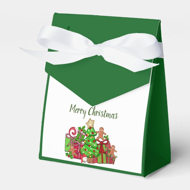 Merry Christmas Gifts Around The Tree Favour Box (Front Side)
