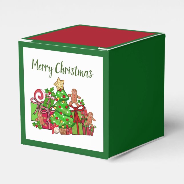 Merry Christmas Gifts Around The Tree Favour Box (Front Side)