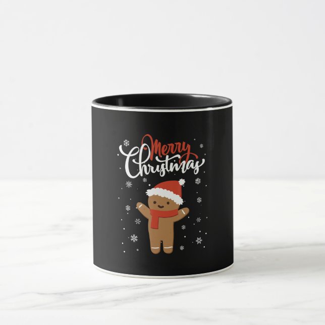 Merry Christmas Ginger Bread Xmas Christmas Cookie Mug (Center)