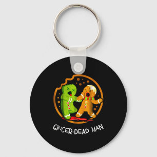 Merry Christmas Ginger-dead Man Cookie Zombie Xmas Key Ring