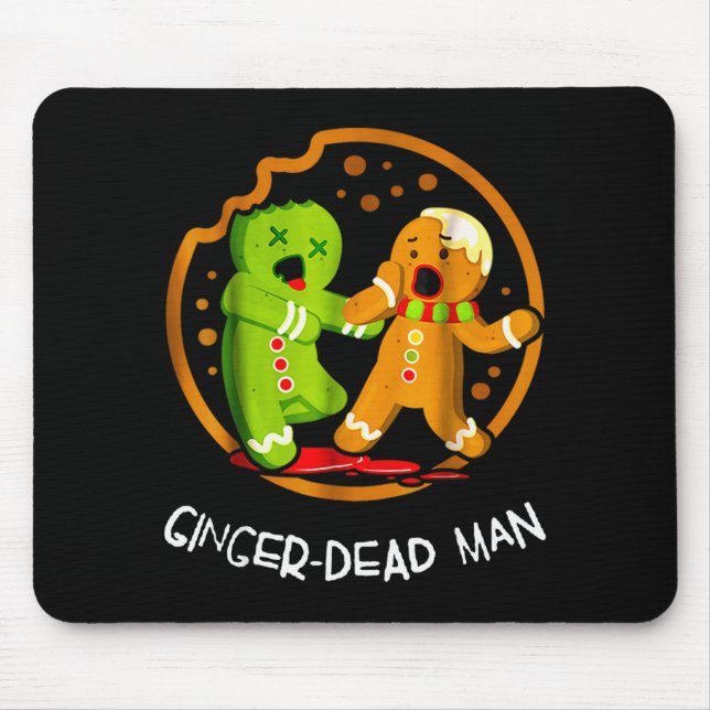 Merry Christmas Ginger-dead Man Cookie Zombie Xmas Mouse Mat (Front)