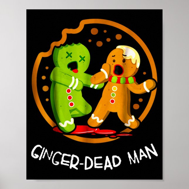 Merry Christmas Ginger-dead Man Cookie Zombie Xmas Poster (Front)