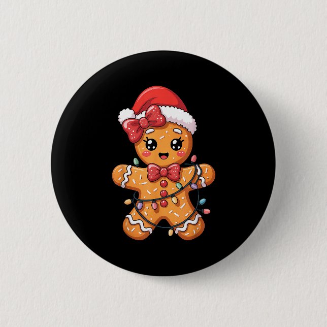Merry Christmas Gingerbread  6 Cm Round Badge (Front)