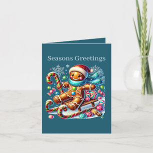 Merry Christmas gingerbread add text Holiday Card