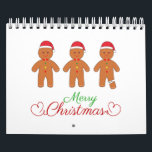 Merry christmas gingerbread calendar<br><div class="desc">Two smiling gingerbread men and one sad gingerbread man with a broken leg and the text "Merry Christmas".</div>