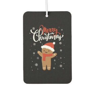 Merry christmas gingerbread christmas cookie car air freshener