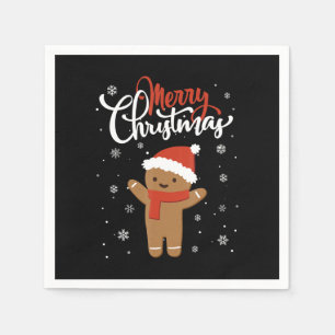 Merry christmas gingerbread christmas cookie napkin