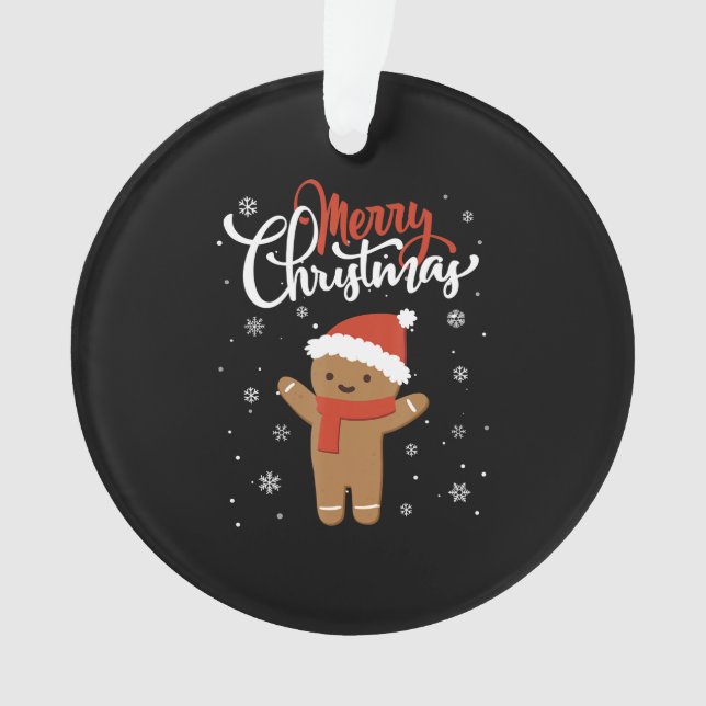 Merry christmas gingerbread | christmas cookie ornament (Front)