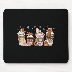 Merry Christmas Gingerbread Cookie Coffee Cups Lat Mouse Mat