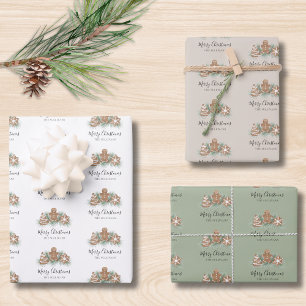 Merry Christmas Gingerbread Cookies Wrapping Paper Sheet