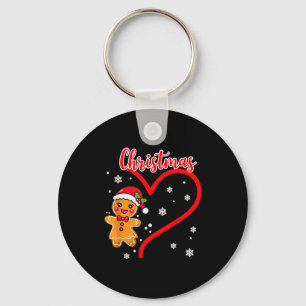 Merry Christmas Gingerbread Couple Christmas Key Ring