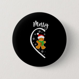 Merry Christmas Gingerbread Couple Christmas Pajam 6 Cm Round Badge