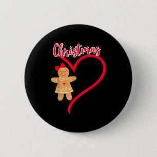 Merry Christmas Gingerbread Couple Christmas Pajam 6 Cm Round Badge