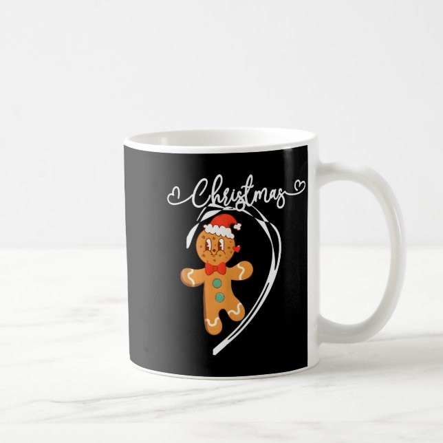 Merry Christmas Gingerbread Couple Christmas Pajam Coffee Mug (Right)