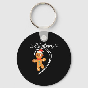 Merry Christmas Gingerbread Couple Christmas Pajam Key Ring
