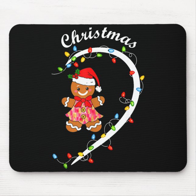 Merry Christmas Gingerbread Couple Christmas Pajam Mouse Mat (Front)